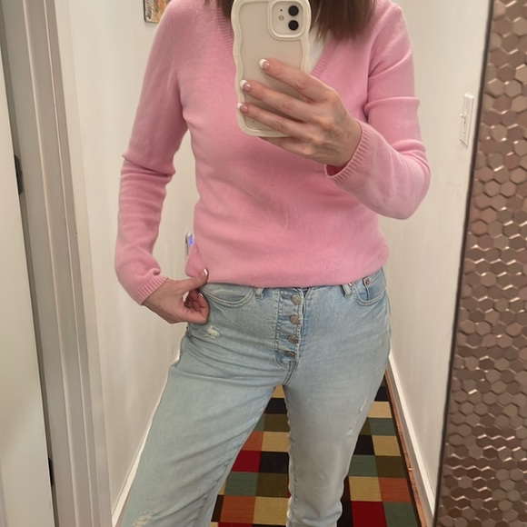 Caslon Light Pink V-Neck 100% Cashmere Long Sleeve Sweater Size Large - Picture 12 of 12